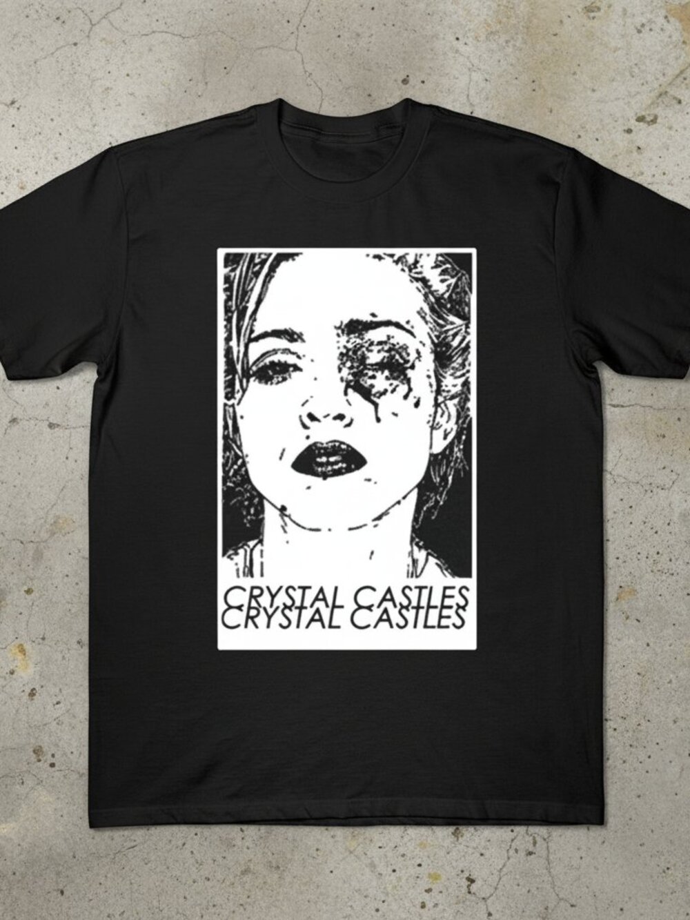 Crystal Castles Band Tee Black Graphic Electronic Music Fan T-Shirt